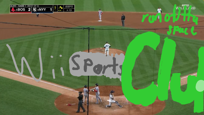 Khentendo's doodle/screenshot of 2025 MLB Playoffs: Boston Red Sox at. New York Yankees
