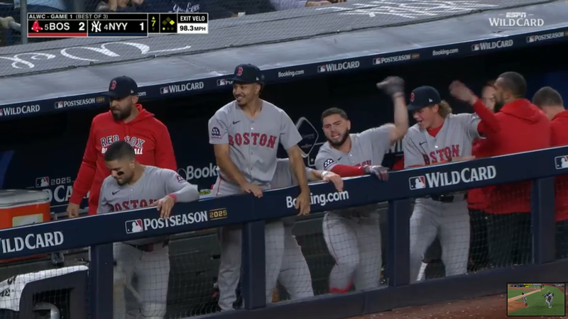Joshua's doodle/screenshot of 2025 MLB Playoffs: Boston Red Sox at. New York Yankees