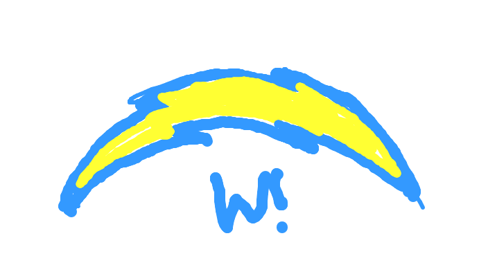 Evan's doodle/screenshot of NFL Football: Los Angeles Chargers at. Miami Dolphins