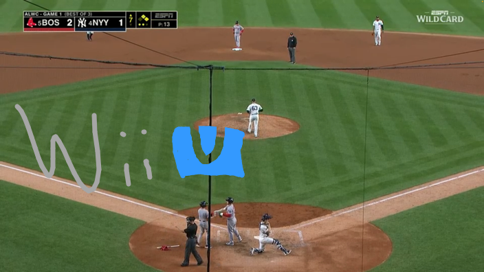 Pizza's doodle/screenshot of 2025 MLB Playoffs: Boston Red Sox at. New York Yankees